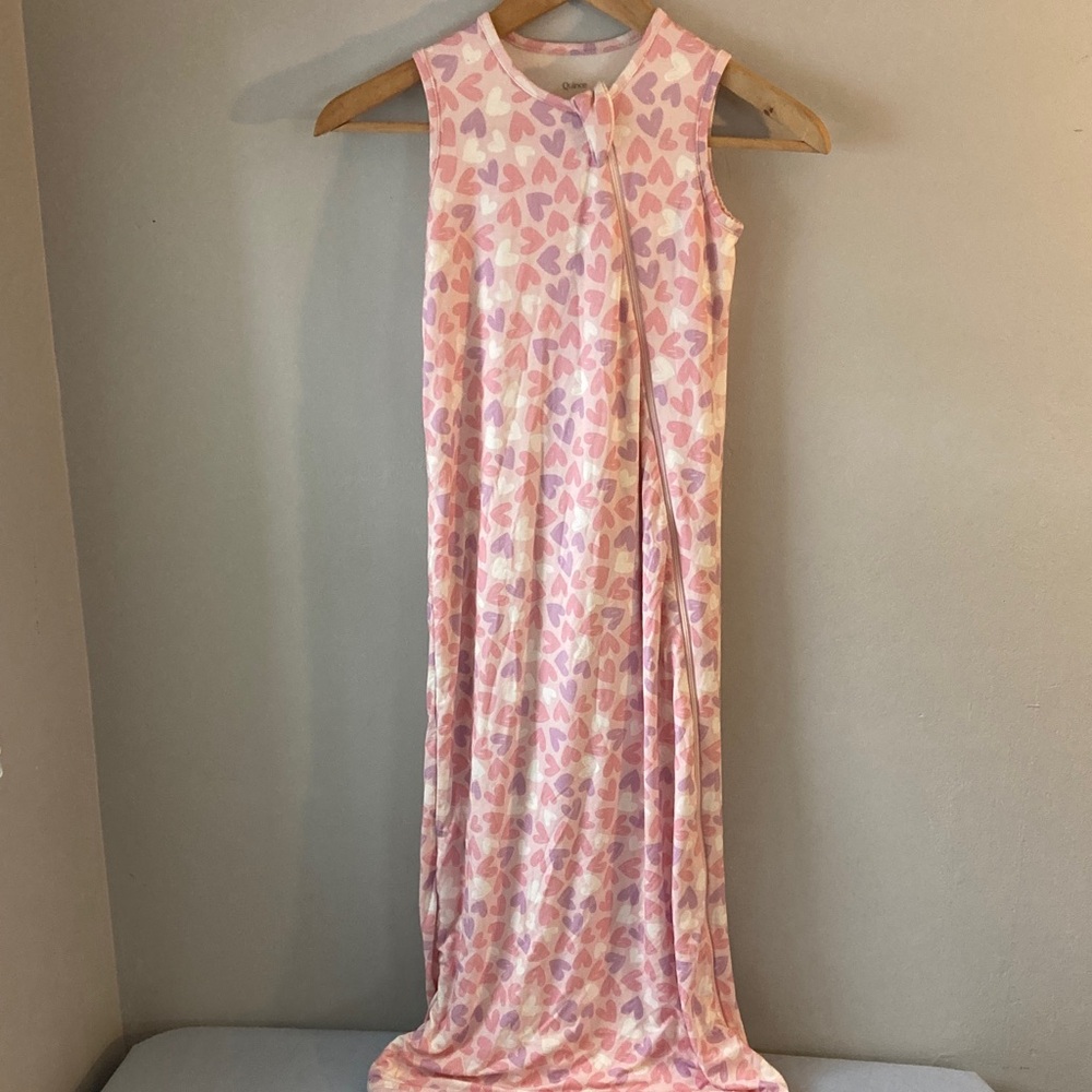 Quince Pink White and purple Heart Sleep Sack
